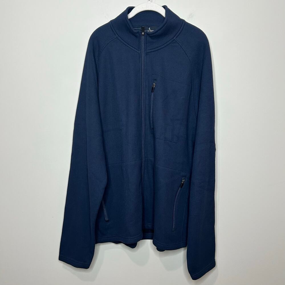 Tailor Vintage Blue Jacket Size XL NEW Waffle Knit Fleece Lining Zipper Pockets